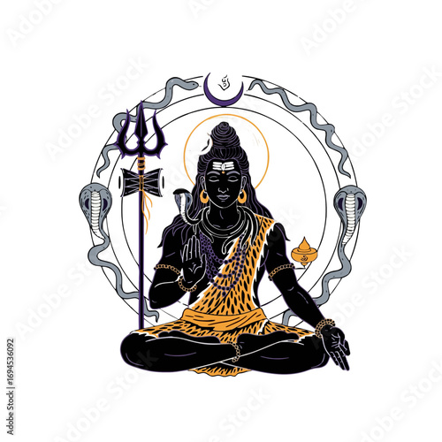 Lord shiva mahadev doodle art
