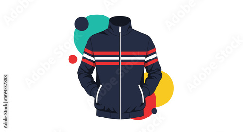 Retro track jacket classic vintage sportswear athletic clothing style