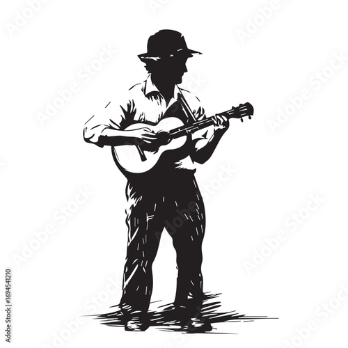 guitar player silhouette