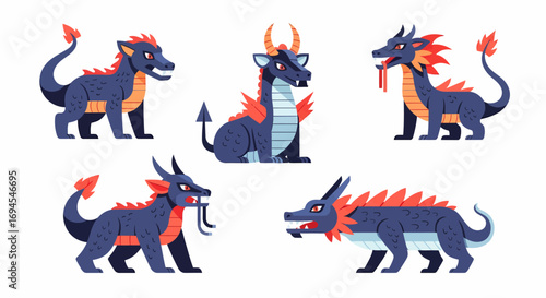 Vector flat illustration various musical instruments collection isolated