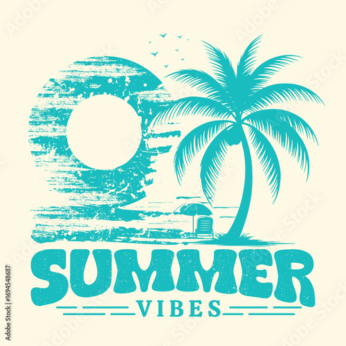 Summer vibes  illustration t shirt 