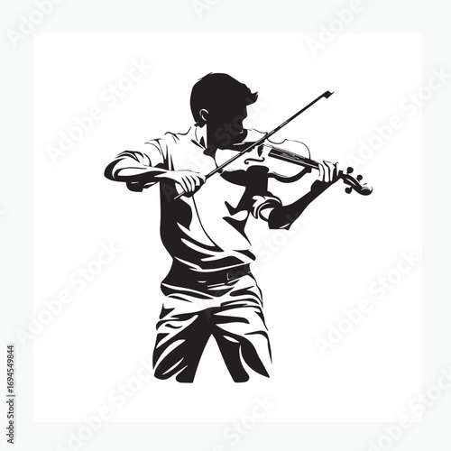 silhouette of a man playing the violin