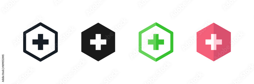 Fototapeta premium Health care cross icon. Medical sign illustration
