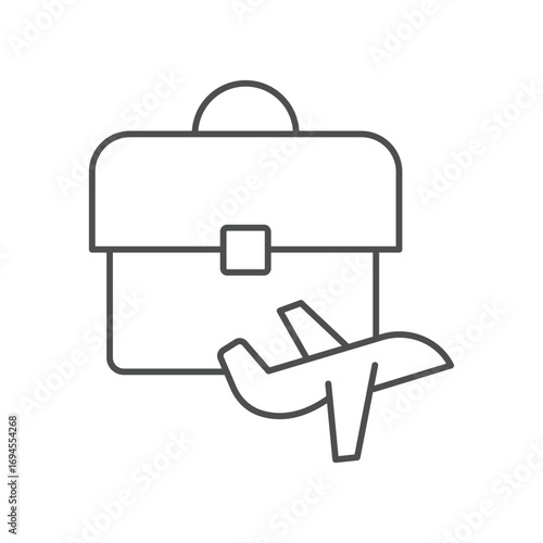Business trip thinline icon , vector, pixel perfect, illustrator file 
