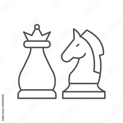 Chess Knight thinline icon , vector, pixel perfect, illustrator file 

