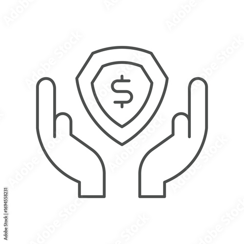 Money Insurance thinline icon , vector, pixel perfect, illustrator file 
