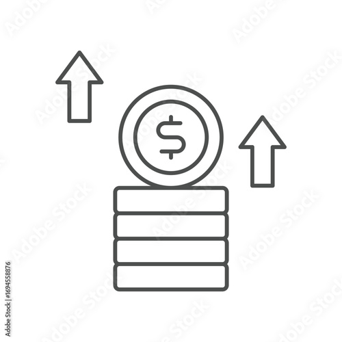 Profits  thinline icon , vector, pixel perfect, illustrator file 
