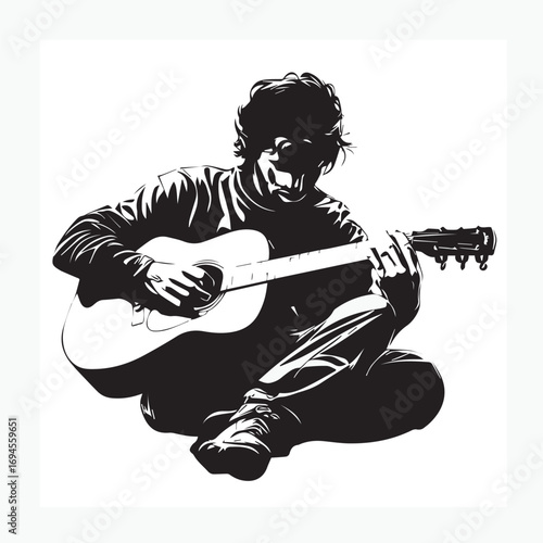 boy playing guitar