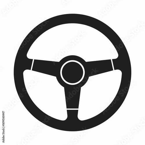Black Steering Wheel Icon