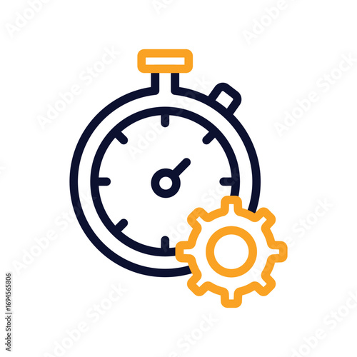 Maintenance Time Outline bold Vector Icon which can be easily modified or Edited 
