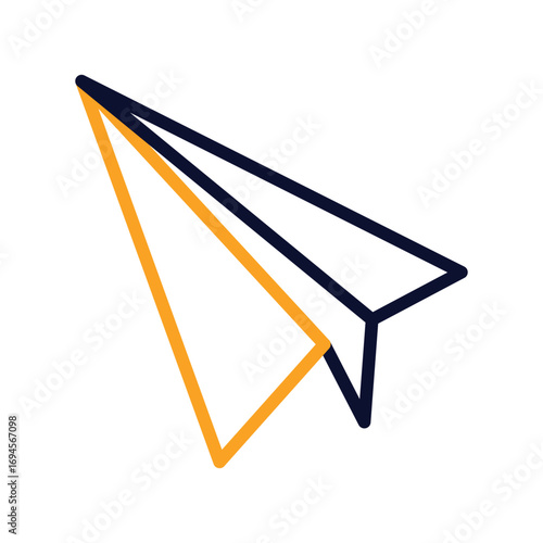 Paper Plane Outline bold Vector Icon which can be easily modified or Edited 
