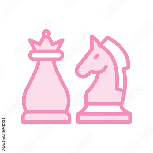 Chess Knight duotone line icon , vector, pixel perfect, illustrator file 
