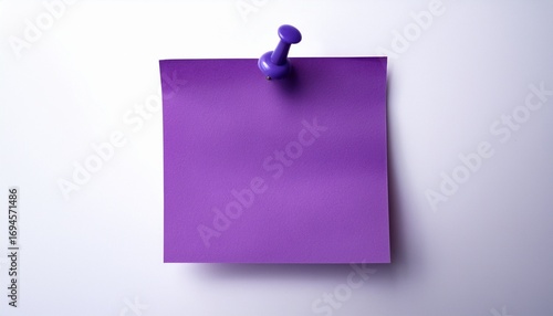 pinned blank purple sticky note isolated against a white or white background sticky post it note image