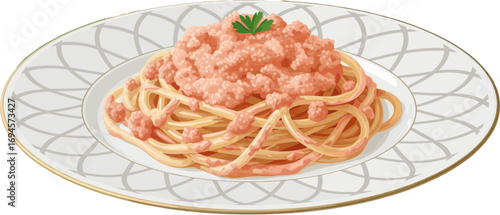 Japanese Cod Roe Spaghetti – Tarako Pasta Vector