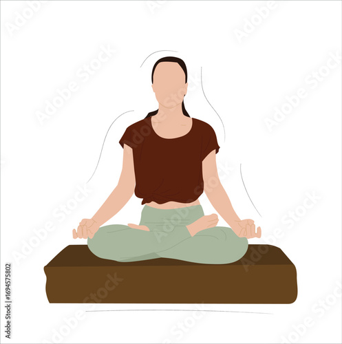 woman doing yoga meditation. Woman doing accomplished yoga exercise. 