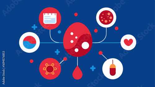 Diagram of Bloodstream An educationalstyle illustration displaying the components with nanobots labeled as they work alongside red and white cells.