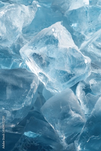 Ice chunks crystal animal shark.