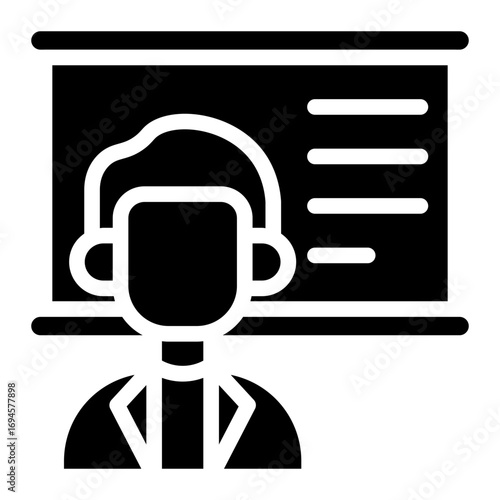 Mentor icon glyph style vector illustration