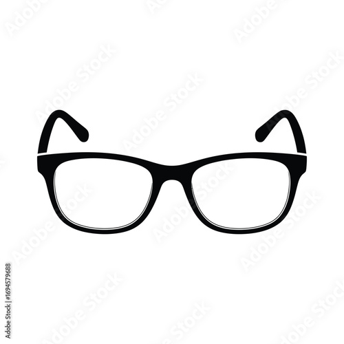 Black eyeglasses vector illustration on white background for design elements and creative concepts featuring eyewear and optical accessories