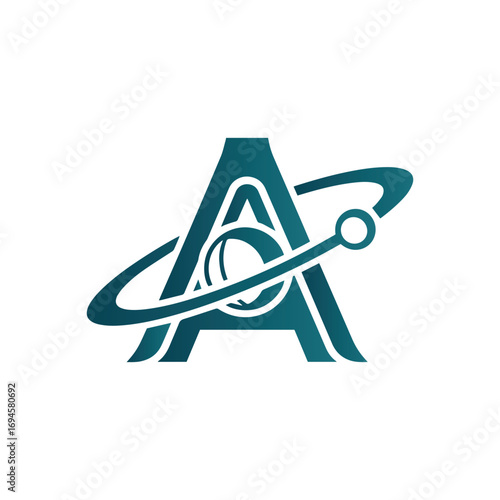 A creative logo featuring a stylized letter 'A' with an orbiting globe. Ideal for global business, technology, consulting, or travel brands.