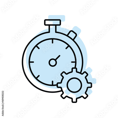 Maintenance Time color shadow thinline icon , vector, pixel perfect, illustrator file 
