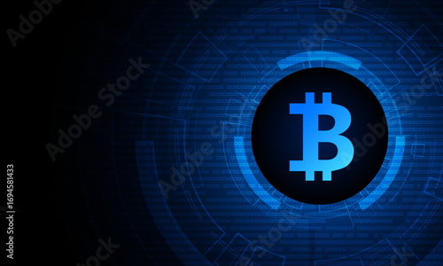 Golden bitcoin digital currency , futuristic digital money	

