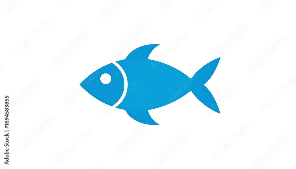 Fototapeta premium Simple blue fish graphic (1)