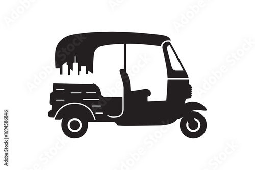 Auto Rickshaw Silhouette Vector Three Wheeler Taxi Rickshaw Silhouette Design