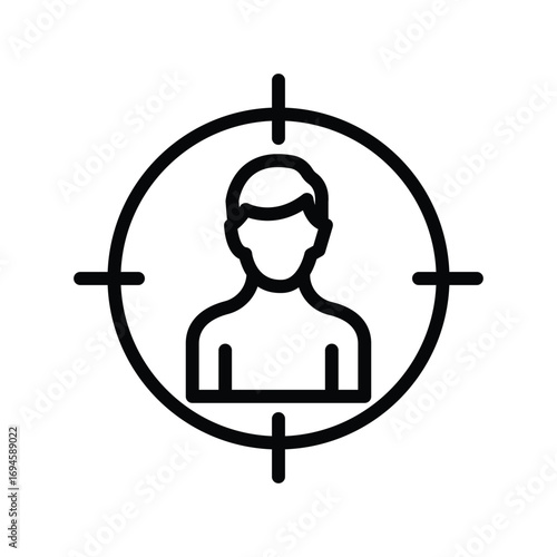 Target Audience  line icon , vector, pixel perfect, illustrator file 
