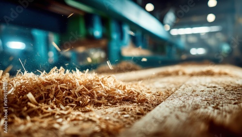 Wallpaper Mural Wood chips flying from a woodworking machine Torontodigital.ca