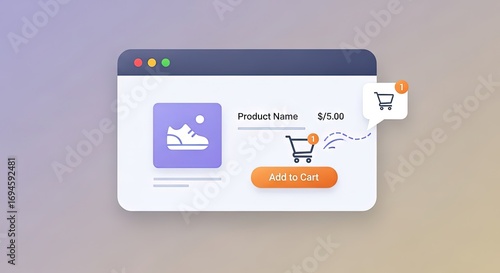 Seamlessly add products to your online shopping cart with this modern e-commerce interface design