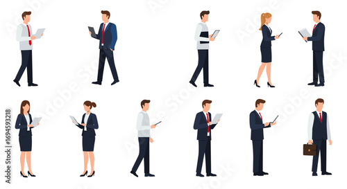 Professional business people engaged in mobile technology and communication interaction