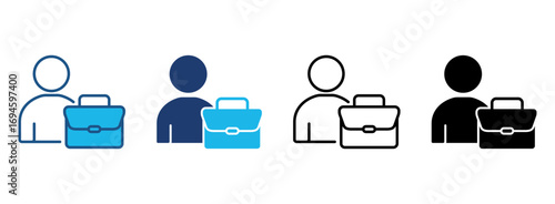 Employee Icon Set With Multiple Styles. Vector Illustration