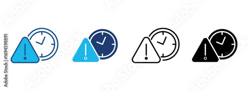 Deadline Icon Set With Multiple Styles. Vector Illustration
