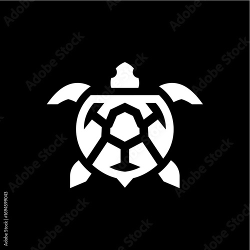 Abstract turtle logo decorative shell patterned sea turtle silhouette vector symbol for branding, eco design, and modern cultural graphic elements
