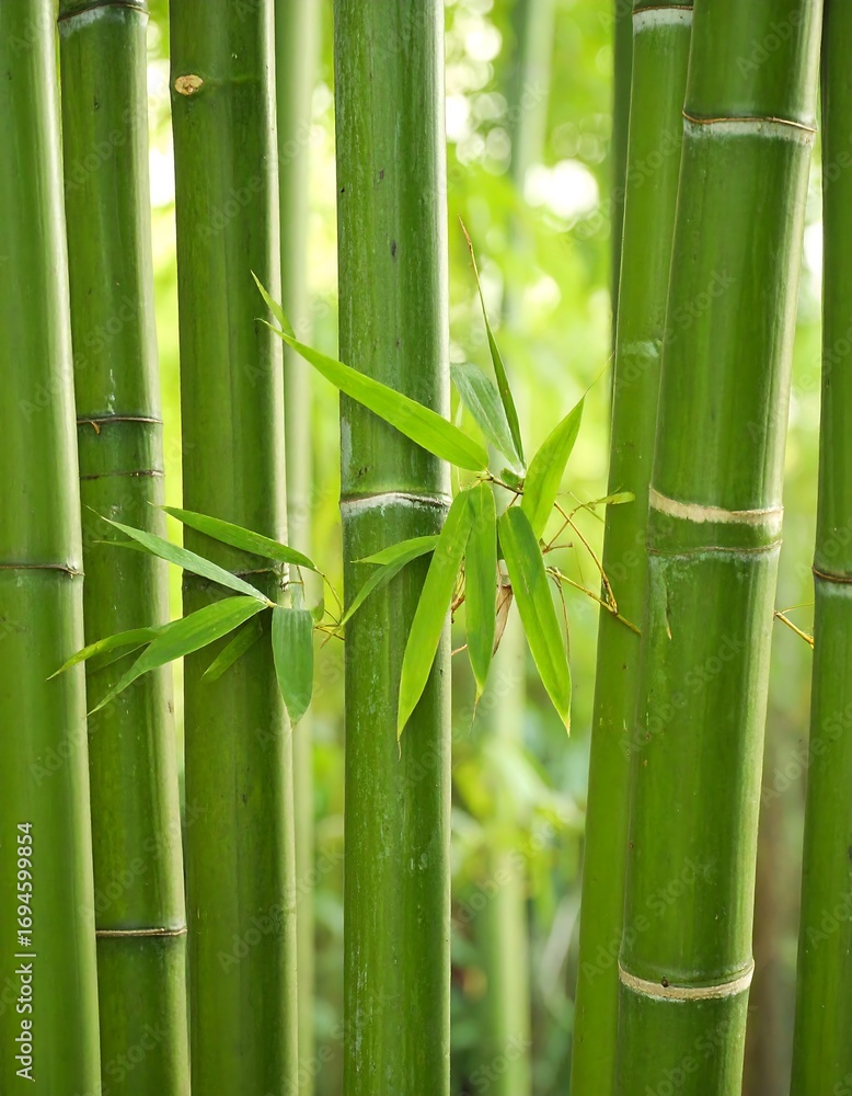 Obraz premium Lush green bamboo stalks