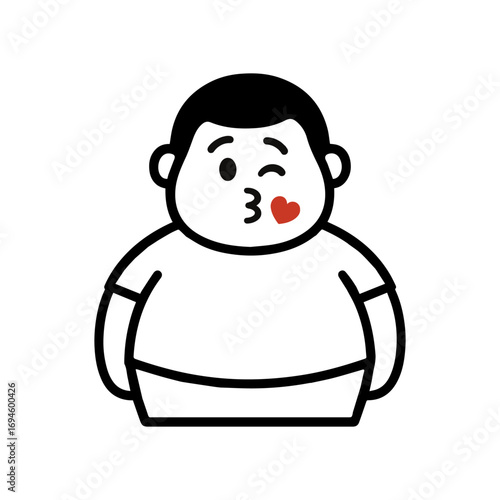 kissing cartoon character with red heart clip art preview