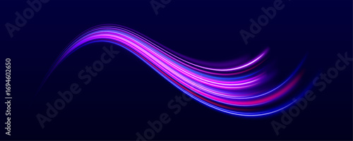 Blue glowing light curves twist into a perfect spiral on a dark backdrop. Sparkling particles drift around the shape, creating a sense of depth. A clean, futuristic visual.