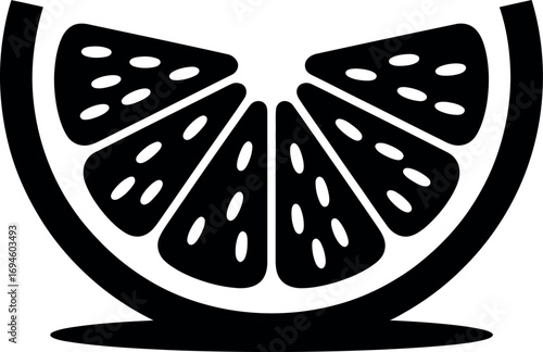 Grapefruit wedge silhouette background design element