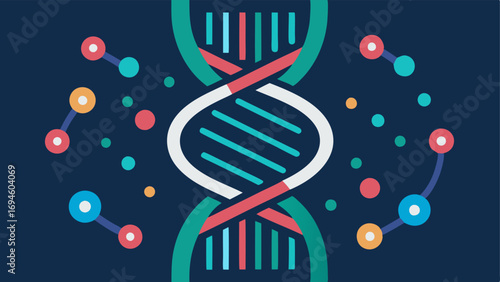 AI and Genetic Data A DNA helix intertwined with circuit patterns and digital nodes representing AIs role in analyzing genetic information for disease prediction.