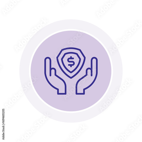 Money Insurance color circle icon , vector, pixel perfect, illustrator file 

