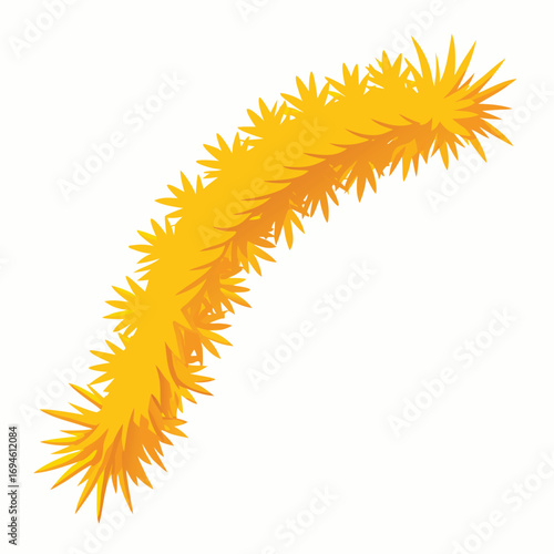 Yellow fuzzy caterpillar vector illustration