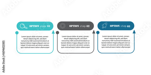Vector Infographic label design template with icons and 3 options or steps. Can be used for process diagram, presentations, workflow layout, banner, flow chart, info graph.