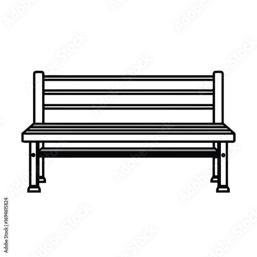 Vector illustration of a wooden bench