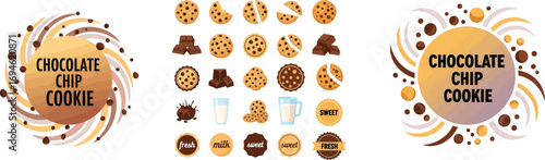 Delicious chocolate chip cookies and milk perfect for baking and dessert lovers