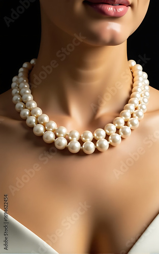 woman with pearl necklace