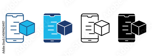 Delivery App Icon Set With Multiple Styles. Vector Illustration