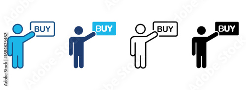 Buy Icon Set With Multiple Styles. Vector Illustration