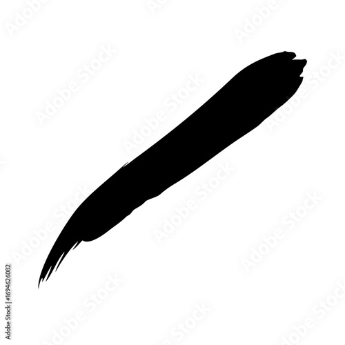 Black brush stroke on a white background, abstract art