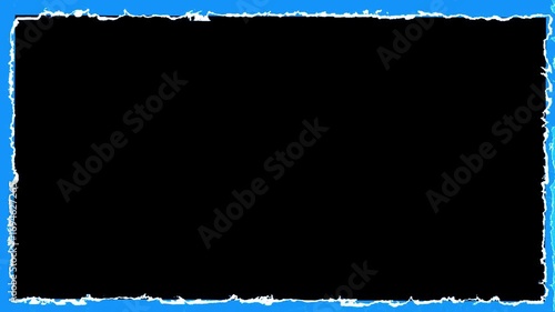 Electricity Frame Overlay Orange Electric Blaze Border Motion Graphics on Black Alpha Key Background